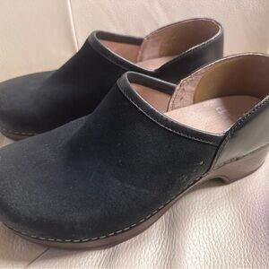 Dansko Black Suede Mules